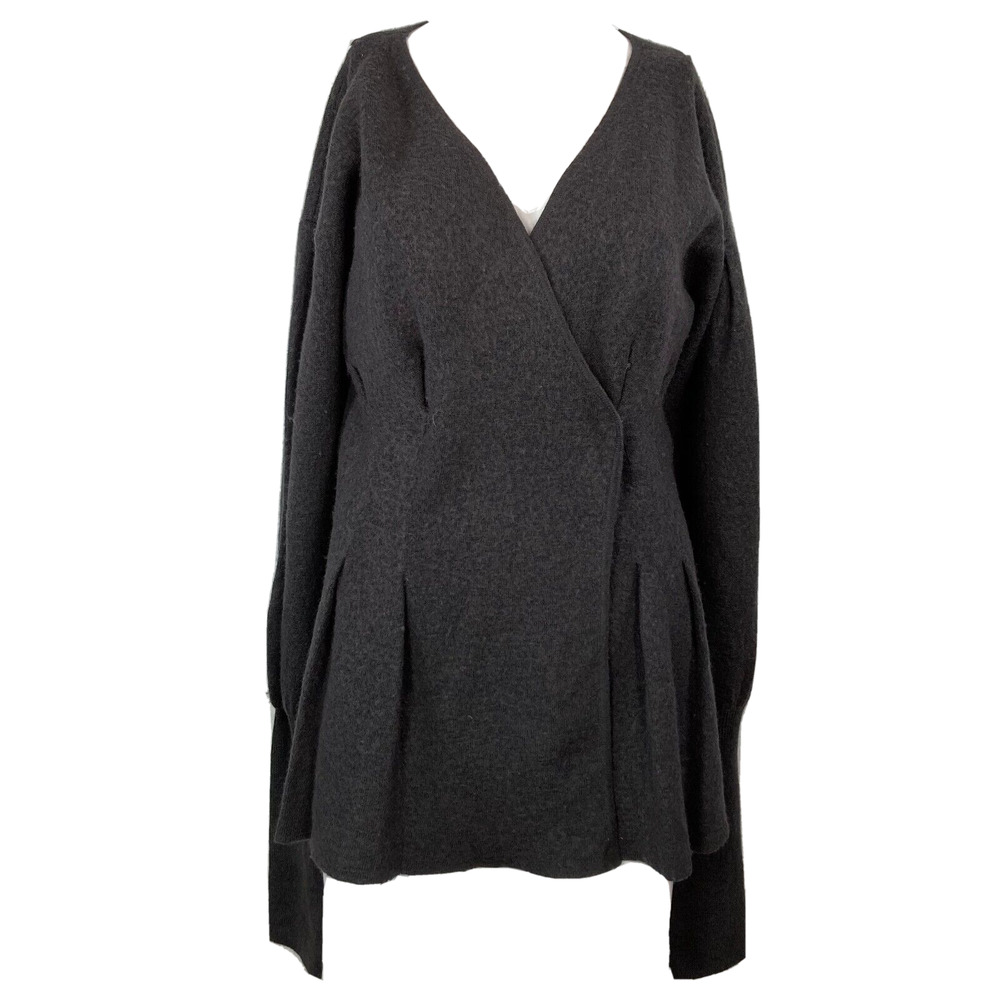 Treasure & Bond Something Navy Sweater Womens Sz S Gray Merino Wool Wrap